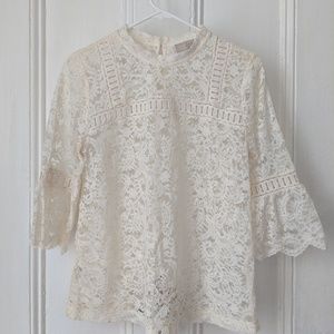 *Sold* Lace Loft blouse cream size S